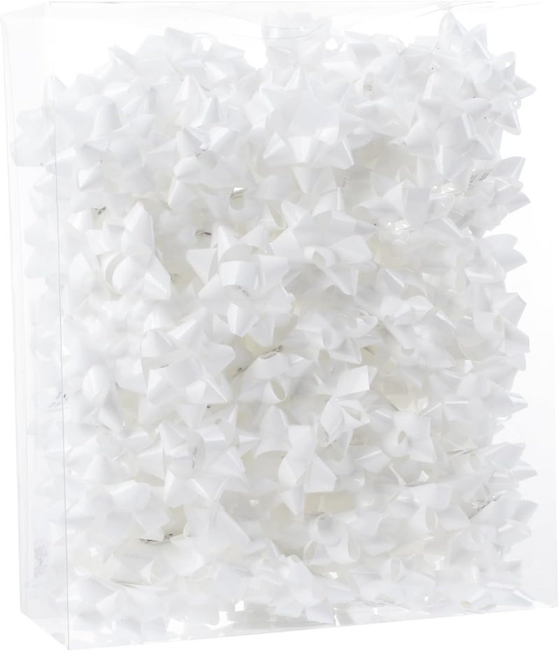 DYSHIPEN 100Pcs Small White Star Bows for Gift Wrapping and Presents,Multiple coClour Christmas Bows,for Parties, Birthdays, Weddings or Other Holidays. - Image 2
